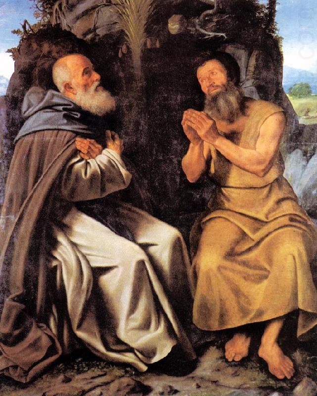 SAVOLDO, Giovanni Girolamo St Anthony Abbot and St Paul china oil painting image